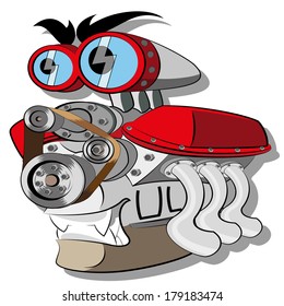 Vector Engine illustration clip art . no mash no gradient