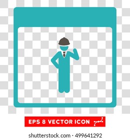 Vector Engineer Calendar Page EPS vector icon. Illustration style is flat iconic bicolor grey and cyan symbol on a transparent background.