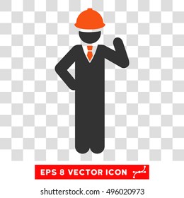 Vector Engineer EPS vector pictogram. Illustration style is flat iconic bicolor orange and gray symbol on a transparent background.