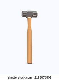 Vector of engineer hammer, tools carpenter, Hammer with wooden handle isolated on white background