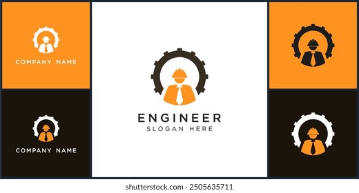 Vector of engineer logo dan icon design template, can be used in various media easily, editable