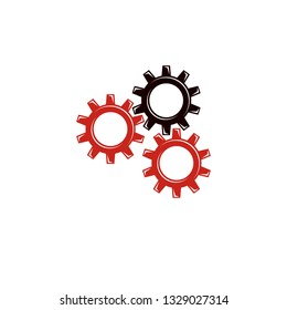 Vector engineering gear illustration. Industry and machinery concept, working class and proletariat theme, socialism idea. 