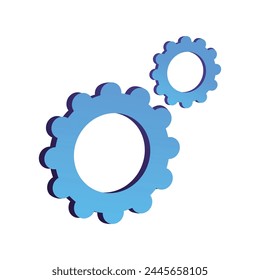Vector engineering gear illustration. industry and machinery concept, working class.