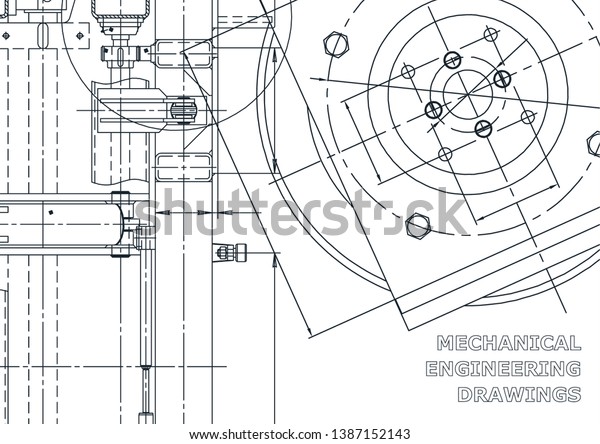 Vector engineering illustration.\
Computer aided design systems. Instrument-making drawings.\
Mechanical engineering drawing. Technical\
illustration
