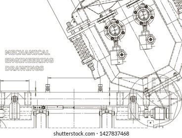 Vector engineering illustration. Cover, flyer, banner, background