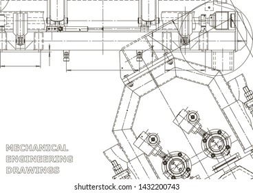 Vector engineering illustration. Cover, flyer, banner, background