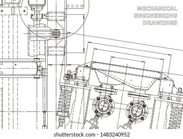 Vector engineering illustration. Cover, flyer, banner, background
