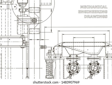 Vector engineering illustration. Cover, flyer, banner, background