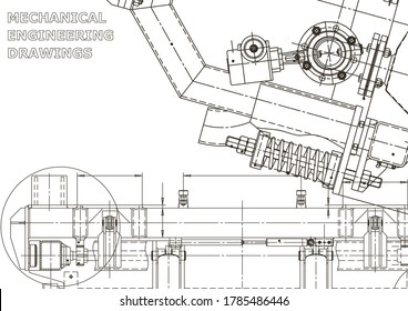 Vector engineering illustration. Cover, flyer, banner, background