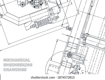 Vector engineering illustration. Cover, flyer, banner, background