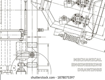 Vector engineering illustration. Cover, flyer, banner, background