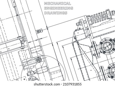 Vector engineering illustration. Cover, flyer, banner, background