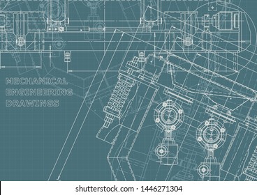 Vector engineering illustration. Engineering drawing, technical documentation