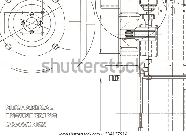 Vector\
engineering illustration. Instrument-making drawings. Mechanical\
engineering drawing. Computer aided design systems. Technical\
illustrations, backgrounds. Blueprint,\
diagram