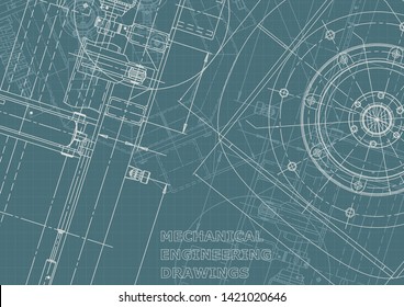 Vector engineering illustration. Mechanical instrument making