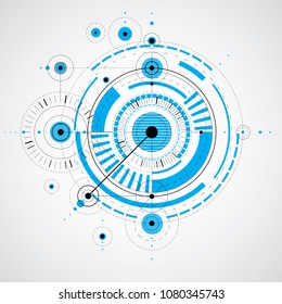 Vector engineering technological background, futuristic technical plan, mechanism. Mechanical scheme, blue abstract industrial design can be used as website background.