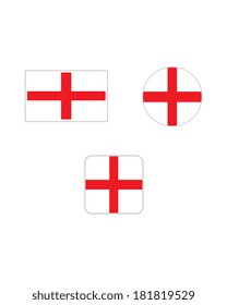 Vector England Flag and Icon Set