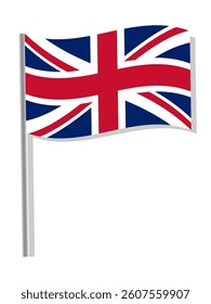 Vector England flag on flagpole icon
Vector UK flag icon