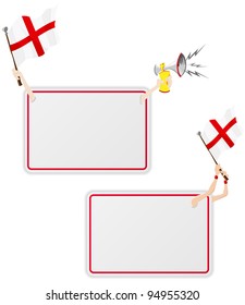 Vector - England Sport Message Frame with Flag. Set of Two