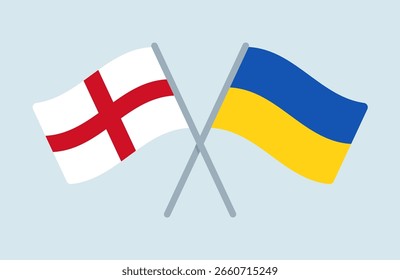 Vektorgrafik der Flaggen von England und der Ukraine