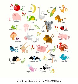 Vector English Alphabet With Animals