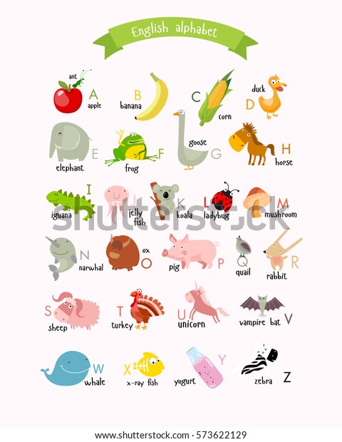 Vector De Stock Libre De Regalias Sobre Alfabeto Vectorial Ingles Con Animales De