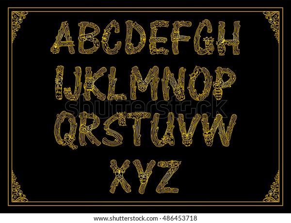 Vector English Alphabet Type Script Cartoon Stock Vector - 