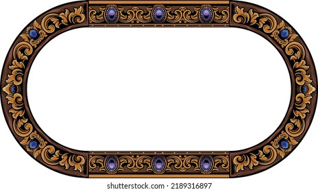 vector engraved frame design for photo frame or wedding invitation ornament