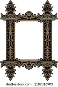 vector engraved frame design for photo frame or wedding invitation ornament