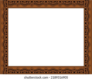 vector engraved frame design for photo frame or wedding invitation ornament