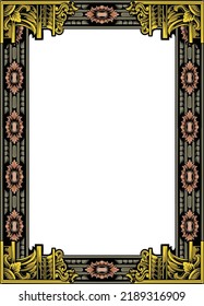 vector engraved frame design for photo frame or wedding invitation ornament