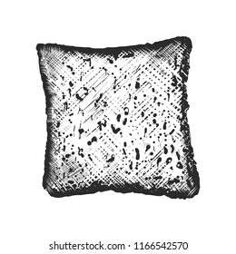 Vector engraved style illustration for posters, decoration and print. Hand drawn sketch of piece of bread in monochrome isolated on white background. Detailed vintage woodcut style drawing.