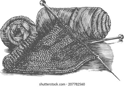vector engraving knitting 