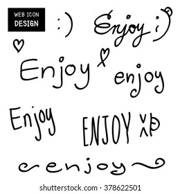 Vector enjoy the little things hand-lettering. Handmade calligraphy great for any use.