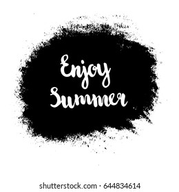 vector Enjoy summer text on black grunge background