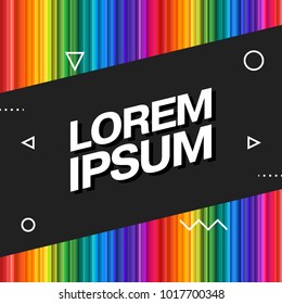 Vector entertainment, business template with headline of cover, report, placard. Modern multicolor background. Rainbow, futuristic abstract design, trendy geometric shapes.