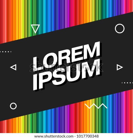Vector entertainment, business template with headline of cover, report, placard. Modern multicolor background. Rainbow, futuristic abstract design, trendy geometric shapes.