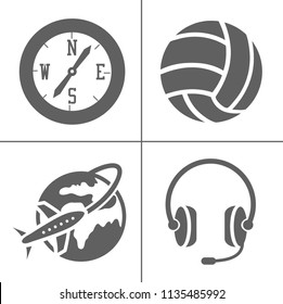 vector Entertainment icons set - multimedia, cinema, music sign symbol