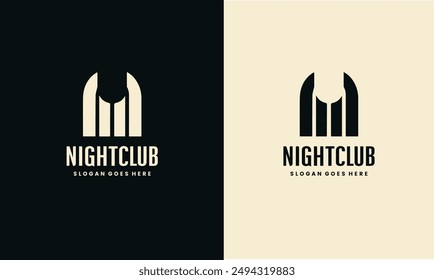 Vector entertainment sign Night Club Logo symbol.