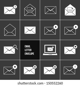 Vector Envelope Business Shopping and Other Icons for Email