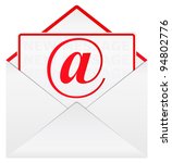 Vector envelope with email sign