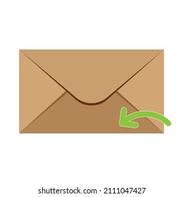 Sobre vectorial. Sobre dorado abierto aislado en un fondo. Burla realista.