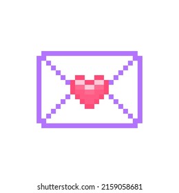 Vector Envelope Heart Pixel Art Stock Vector (Royalty Free) 2159058681 ...
