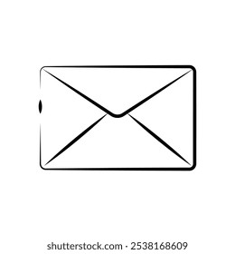 Ícone de envelope vetorial editável em um plano de fundo branco.