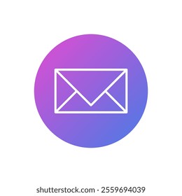 Vector envelope icon, flat design letter message symbol.