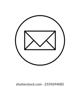 Vector envelope icon, flat design letter message symbol.