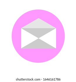 vector envelope icon. Illustration of white envelope open lid in a flat style