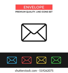 Vector envelope icon. Letter, email concepts. Premium quality graphic design. Modern signs, outline symbols collection, simple thin line icons set for websites, web design, mobile app, infographics