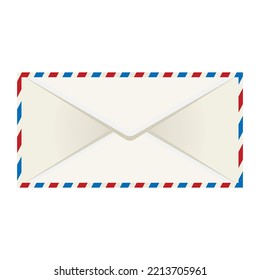 Vector envelope isolated on background. Realistic white opened envelope standing on a surface.