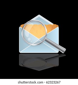 Vector envelope and magnifying glass